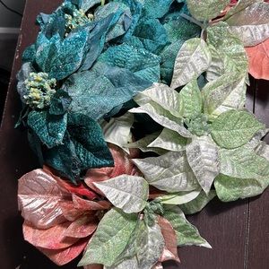 ☀️3/$20 Poinsettias Fake Flowers.